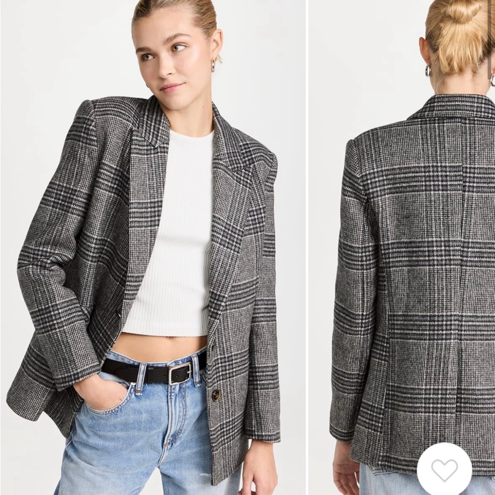 Something Navy Brushed Plaid Blazer - image 1